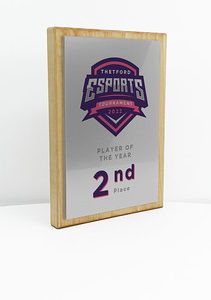 Fusion Award Large - Maple with Silver Trim