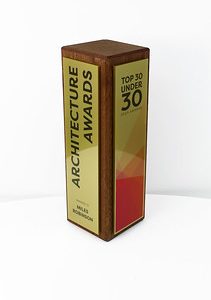 Fusion Tower Award - Sapele with Gold Trim