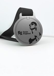 Acrylic Round Metallic Silver Medal