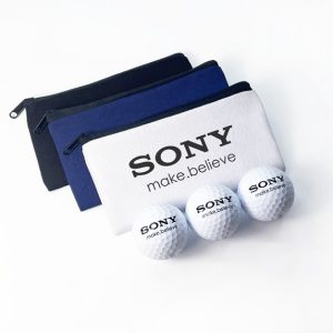 COTTON CANVAS ZIPPED GOLF BAG WITH 3 WILSON PRINTED GOLF BALLS