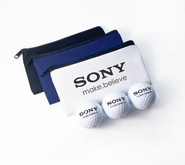 COTTON CANVAS ZIPPED GOLF BAG WITH 3 WILSON PRINTED GOLF BALLS