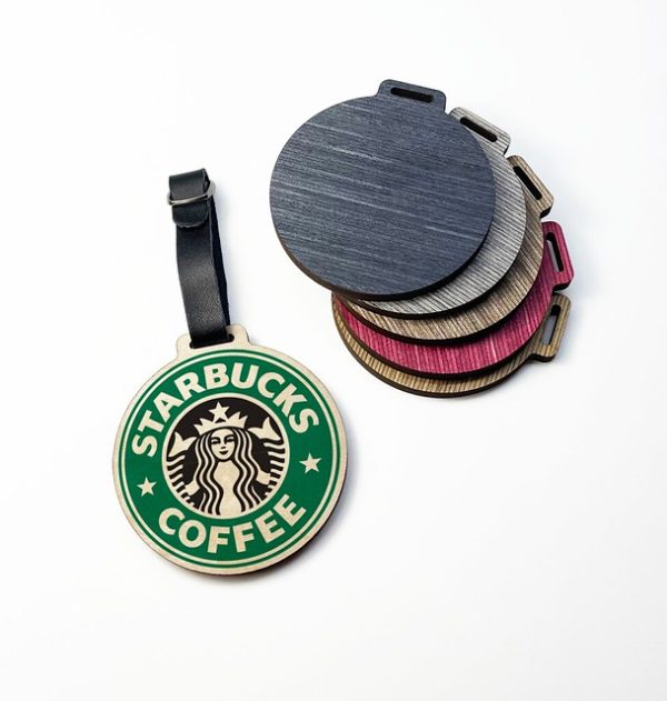 ROUND WOODEN PLY GOLF BAG TAG