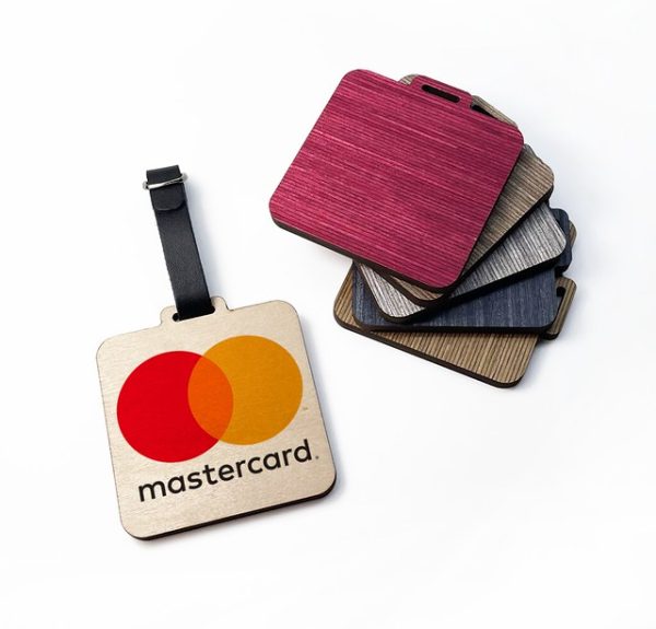 SQUARE WOODEN PLY GOLF BAG TAG