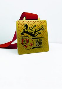 Acrylic Square Metallic Gold Medal