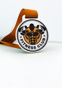 Acrylic Round Matt White Medal