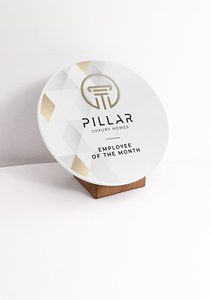 Orbit Award Medium - Matt White Acrylic