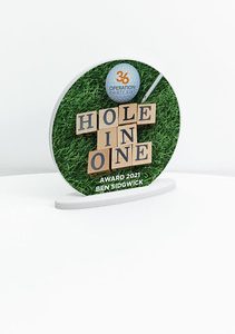 ROUND White Acrylic Award Small