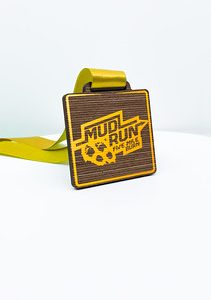 Eco Wooden Square Walnut Medal