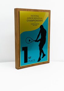 Fusion Award Large - Beech with MetallicGold Trim