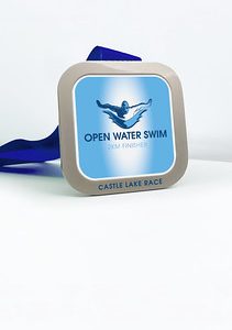 Fusion Square White Acrylic Medal