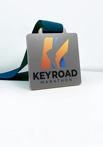 Acrylic Square Metallic Silver Medal