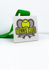 Acrylic Square Matt White Medal