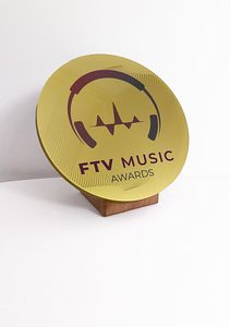 Orbit Award Large - Metallic Gold Acrylic