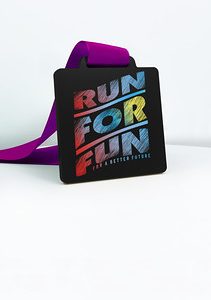 Acrylic Square Matt Black Medal