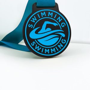 Acrylic Round Matt Black Medal