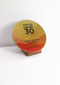 Orbit Award Small - Metallic Gold Acrylic