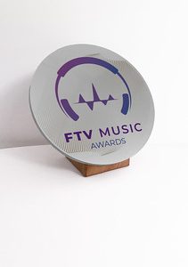 Orbit Award Large - Metallic Silver Acrylic