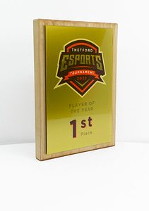 Fusion Award Large - Maple with Metallic Gold Trim