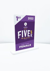 RECTANGLE White Acrylic Award Small