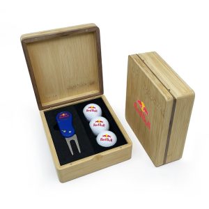 MINI HINGED MAGNETIC BAMBOO FLIX LITE GOLF PRESENTATION BOX