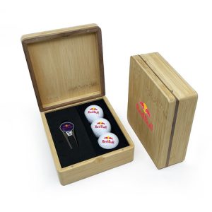 MINI HINGED MAGNETIC BAMBOO GEO GOLF PRESENTATION BOX