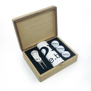 HINGED MAGNETIC BAMBOO FLIX LITE GOLF PRESENTATION BOX