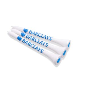 70MM WHITE BAMBOO GOLF TEES PRINTED 2 COLOURS IN THE CUP AND 1 COLOUR ON THE SHANK