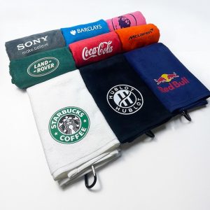 VELOUR PRINTED TRI-FOLD GOLF TOWEL
