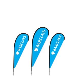 BAT FAN BEACH ADVERTISING FLAG WITH GROUND SPIKE SIZE 105CM X 270CM