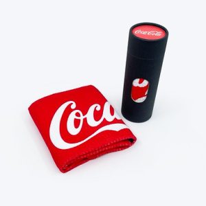 DORMI PLAYERS MICROFIBRE PRINTED GOLF TOWEL PRESENTED IN PRINTED BLACK CARD TUBE