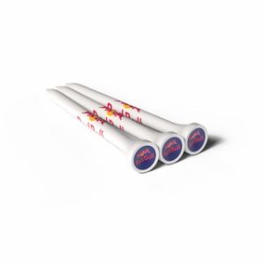 54MM WHITE BAMBOO GOLF TEES PRINTED 3 COLOURS IN THE CUP AND 2 COLOURS ON THE SHANK