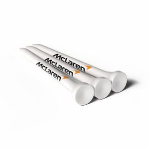 54MM WHITE BAMBOO GOLF TEES PRINTED 2 COLOURS ON THE SHANK