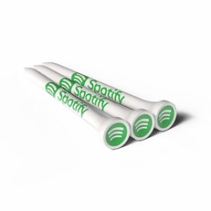 54MM WHITE BAMBOO GOLF TEES PRINTED 1 COLOUR IN THE CUP AND 1 COLOUR ON THE SHANK